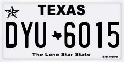 TX license plate DYU6015