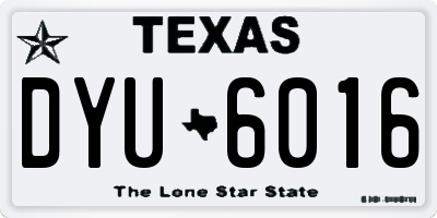TX license plate DYU6016