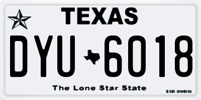 TX license plate DYU6018