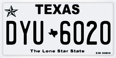 TX license plate DYU6020