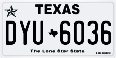 TX license plate DYU6036