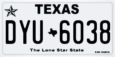 TX license plate DYU6038