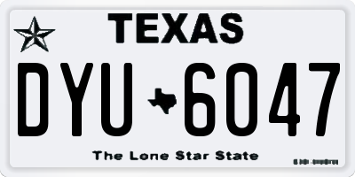 TX license plate DYU6047