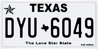 TX license plate DYU6049