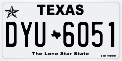 TX license plate DYU6051