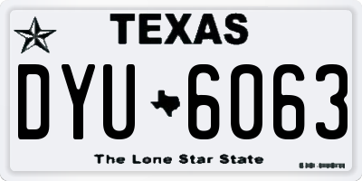 TX license plate DYU6063