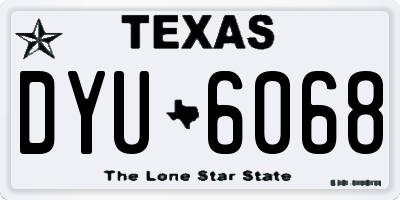 TX license plate DYU6068