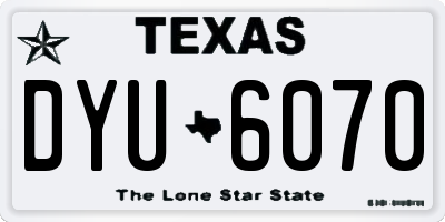 TX license plate DYU6070