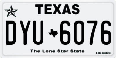 TX license plate DYU6076