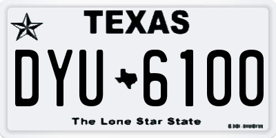 TX license plate DYU6100