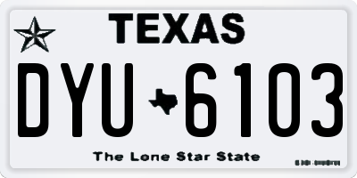 TX license plate DYU6103