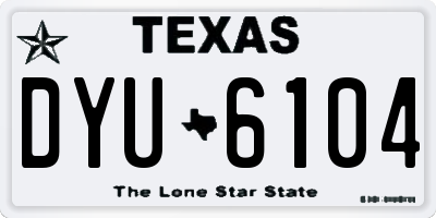 TX license plate DYU6104