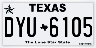 TX license plate DYU6105