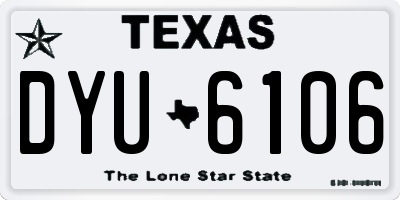 TX license plate DYU6106