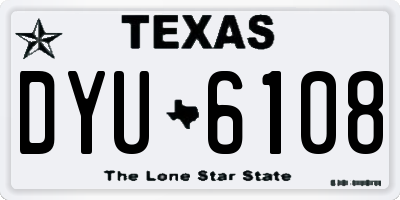 TX license plate DYU6108