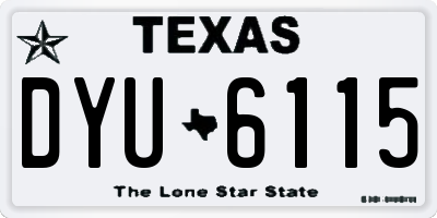 TX license plate DYU6115