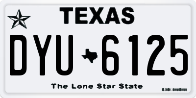 TX license plate DYU6125