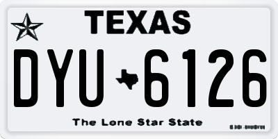 TX license plate DYU6126