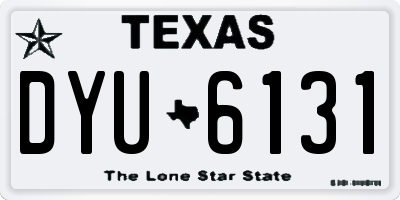 TX license plate DYU6131