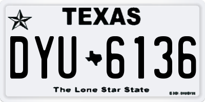 TX license plate DYU6136