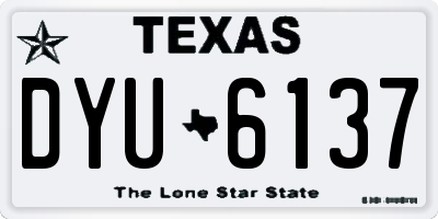 TX license plate DYU6137
