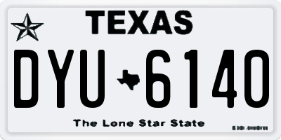 TX license plate DYU6140