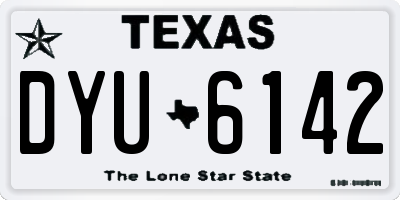 TX license plate DYU6142