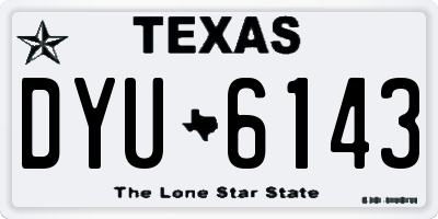 TX license plate DYU6143