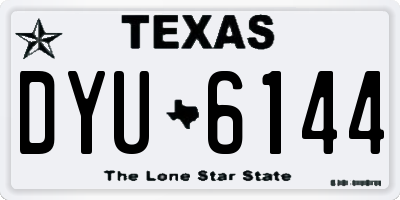 TX license plate DYU6144