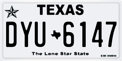 TX license plate DYU6147
