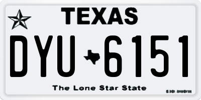 TX license plate DYU6151