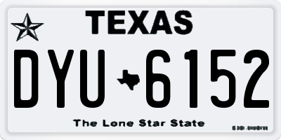 TX license plate DYU6152