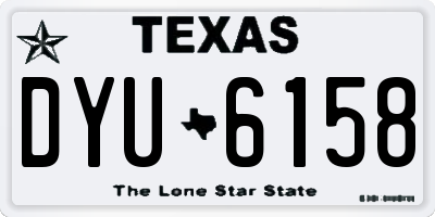 TX license plate DYU6158