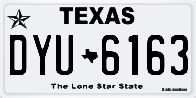 TX license plate DYU6163
