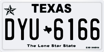 TX license plate DYU6166