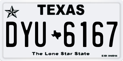TX license plate DYU6167