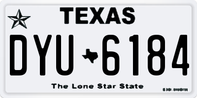 TX license plate DYU6184