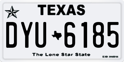 TX license plate DYU6185