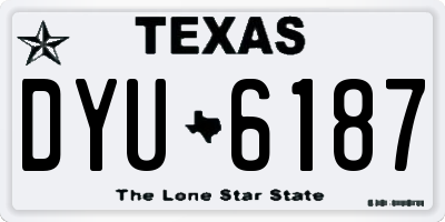 TX license plate DYU6187