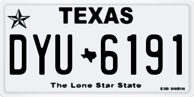 TX license plate DYU6191