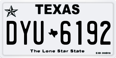 TX license plate DYU6192