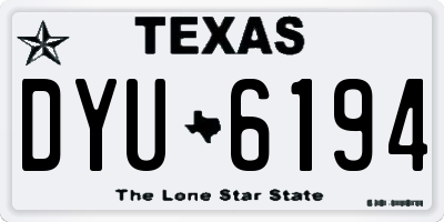TX license plate DYU6194