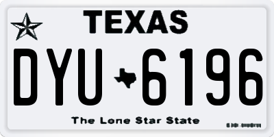 TX license plate DYU6196
