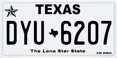 TX license plate DYU6207