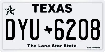 TX license plate DYU6208