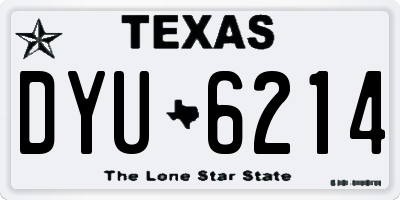 TX license plate DYU6214