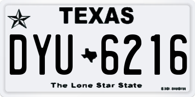 TX license plate DYU6216