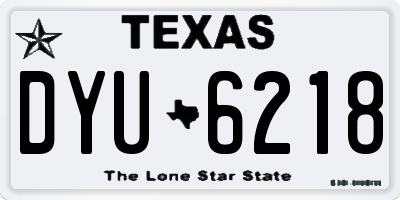 TX license plate DYU6218
