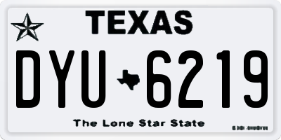 TX license plate DYU6219