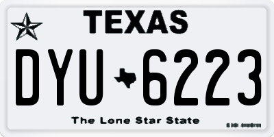 TX license plate DYU6223